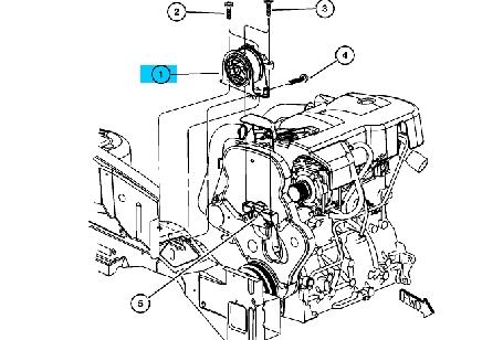 Coxim (suporte) direito de motor K04861308AB Fiat/Alfa/Lancia