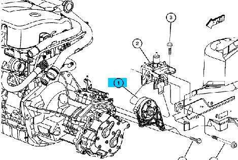 Coxim de transmissão (suporte da caixa de mudança) K04612951AB Fiat/Alfa/Lancia