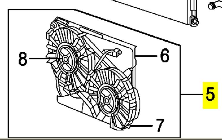 Difusor do radiador de esfriamento, montado com motor e roda de aletas FP18W111 FPS