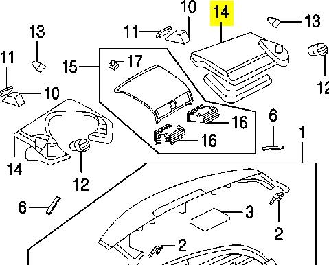 Накладка панели "торпедо" пассажирской подушки безопасности на Mazda 3 BK12