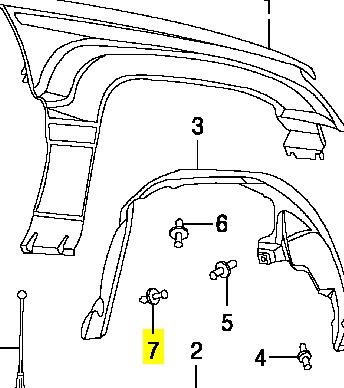 Cápsula (prendedor) de fixação do forro do pára-choque do pára-lama dianteiro para Jeep Grand Cherokee 