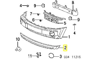 5159125AA Chrysler spoiler do pára-choque dianteiro