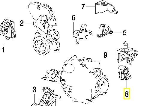 Coxim de transmissão (suporte da caixa de mudança) K04861478AB Fiat/Alfa/Lancia