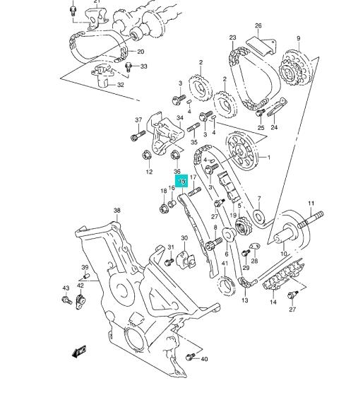 Sapato de reguladora de tensão da cadeia do mecanismo de distribuição de gás para Suzuki Grand Vitara (FT, GT)