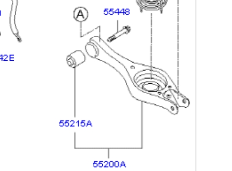 552102H100 Hyundai/Kia braço oscilante inferior esquerdo de suspensão traseira/direita