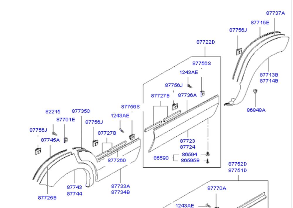 Накладка передніх дверей 877232E010 HYUNDAI