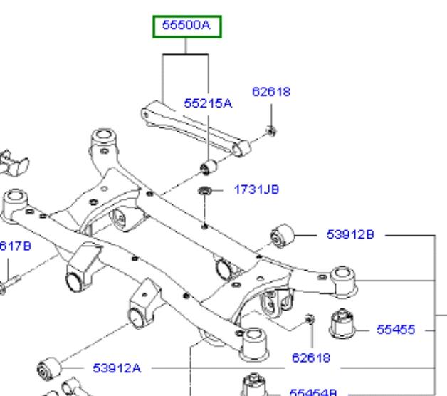 Рычаг задней подвески поперечный 552202E600 Hyundai/Kia