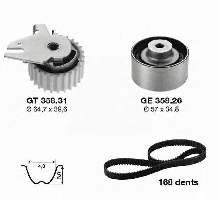 CT877K1 Continental/Siemens correia do mecanismo de distribuição de gás, kit