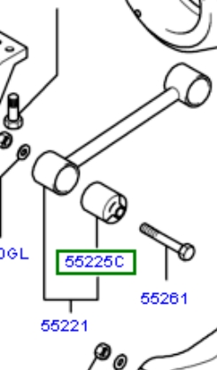 552254A000 Hyundai/Kia bloco silencioso do braço oscilante superior traseiro