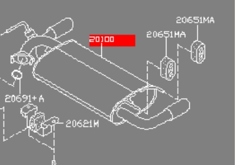 20100CC00A Nissan silenciador, parte traseira