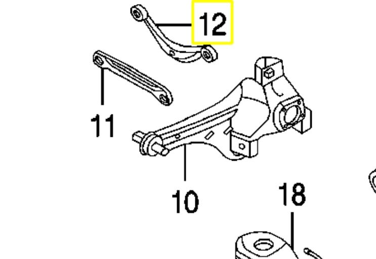 88-21385 AYD braço oscilante superior esquerdo de suspensão traseira