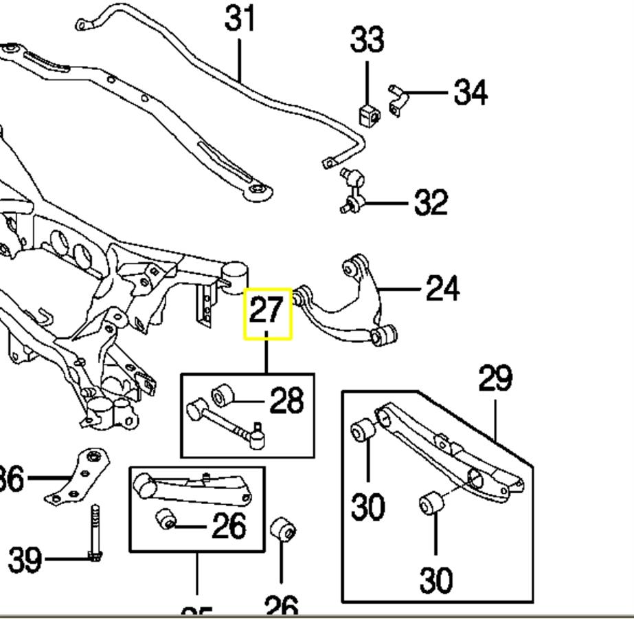 Braço oscilante de suspensão traseira transversal para Subaru B9 Tribeca (WX)