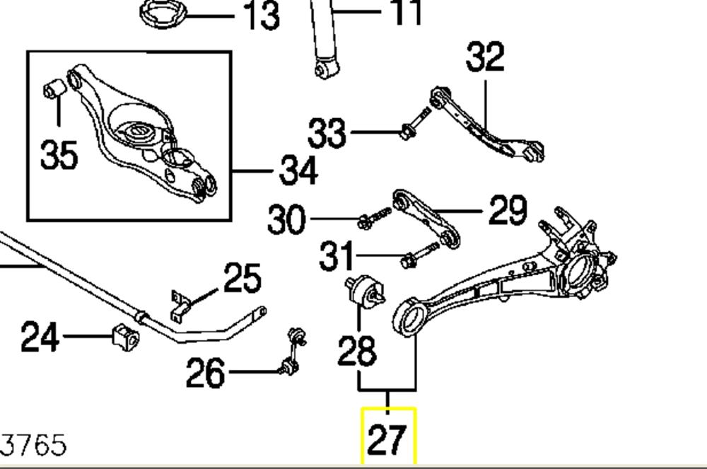 Braço oscilante (tração) longitudinal inferior direito de suspensão traseira para Mitsubishi Outlander (CWW)