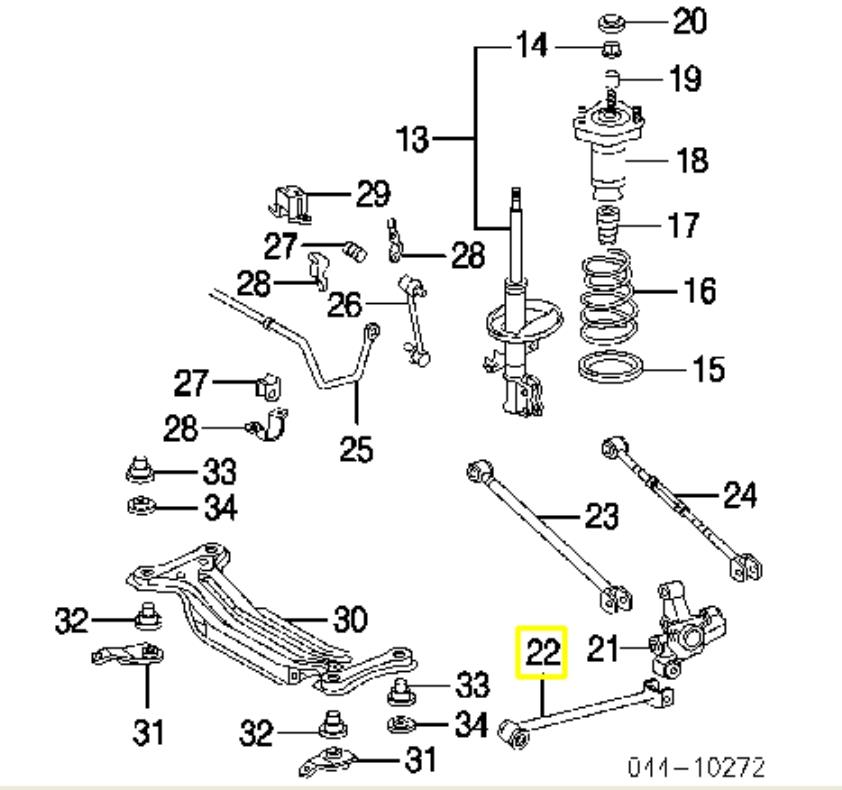 4878048070 Toyota barra longitudinal de suspensão traseira