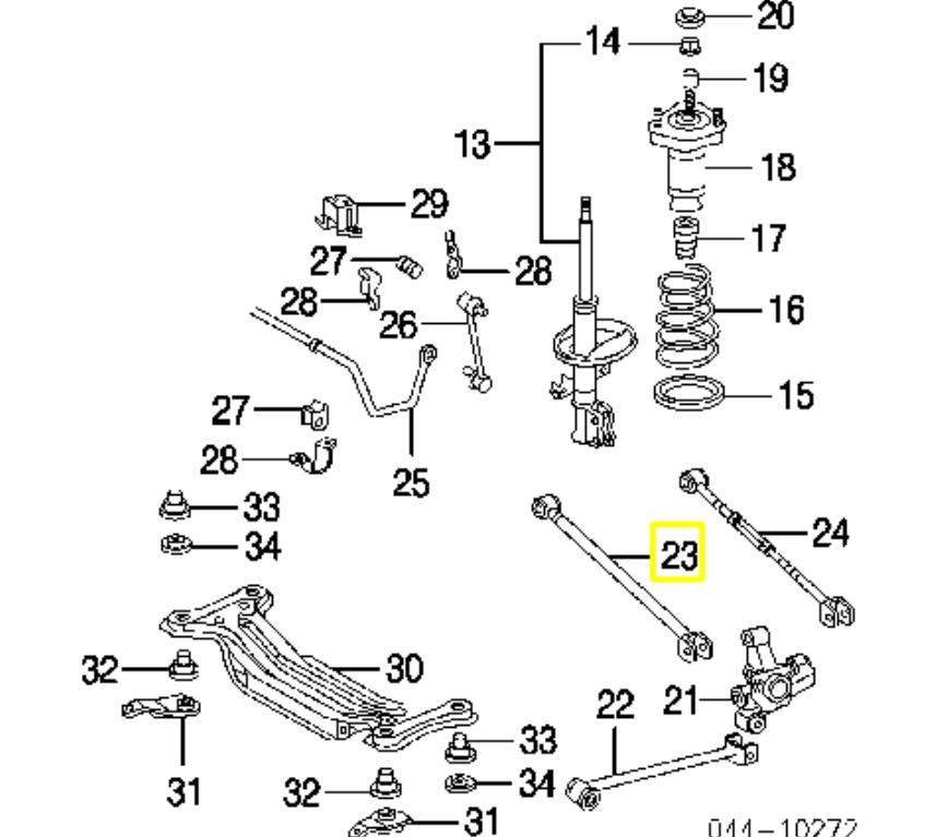 4871048060 Toyota barra transversal de suspensão traseira