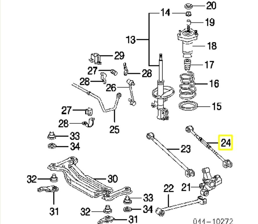 4873048160 Toyota barra transversal de suspensão traseira