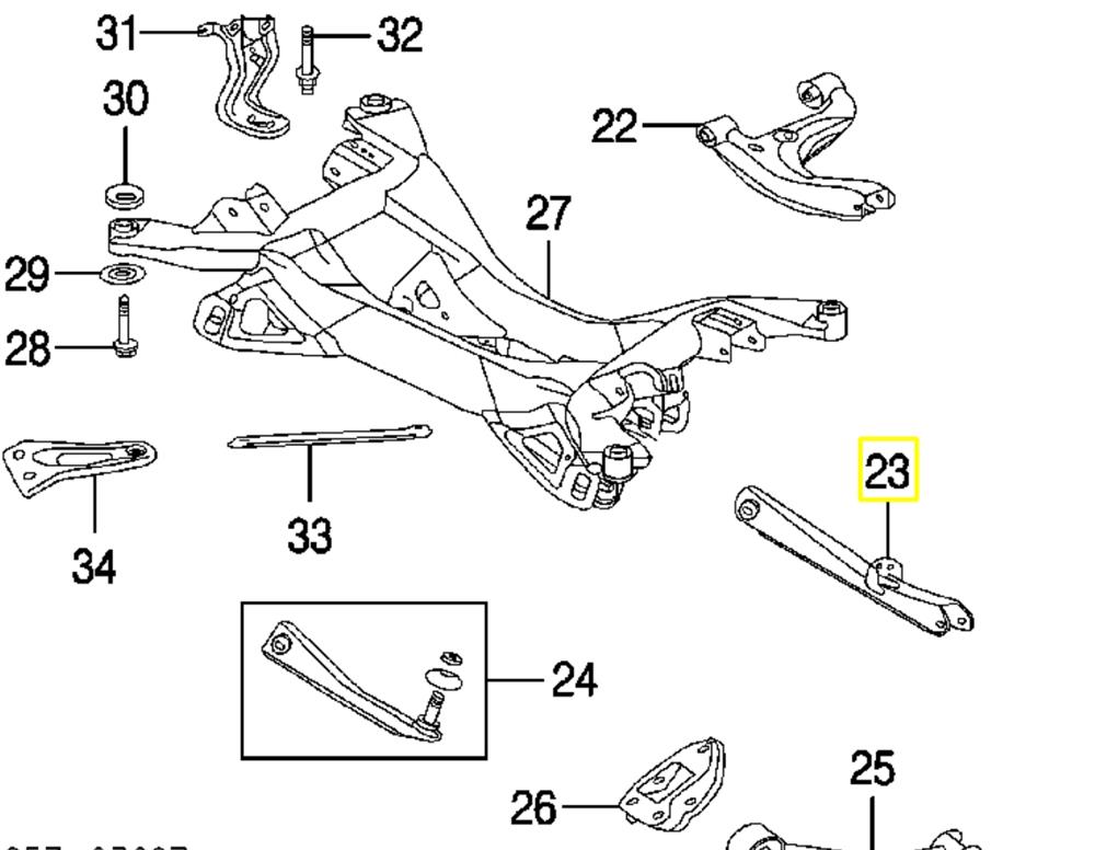 MR589377 Chrysler braço oscilante inferior esquerdo de suspensão traseira/direita