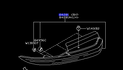 Правый катафот заднего бампера 84281XA00B Subaru