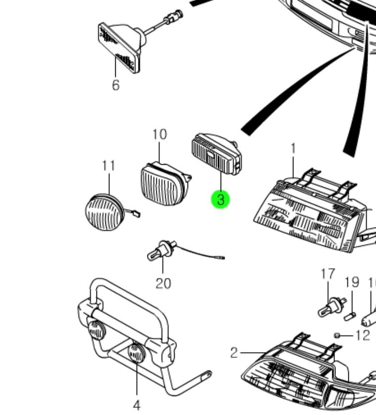 Luzes de nevoeiro direitas para SsangYong Musso (FJ)