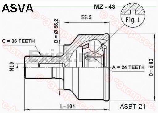 GG2825600C Mazda junta homocinética externa dianteira