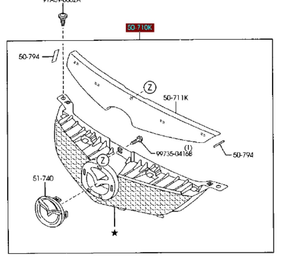 Решітка радіатора BR5H50710C MAZDA