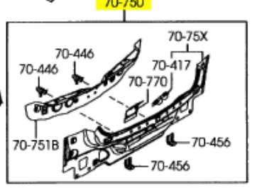 B33D70750F Mazda Панель багажного отсека