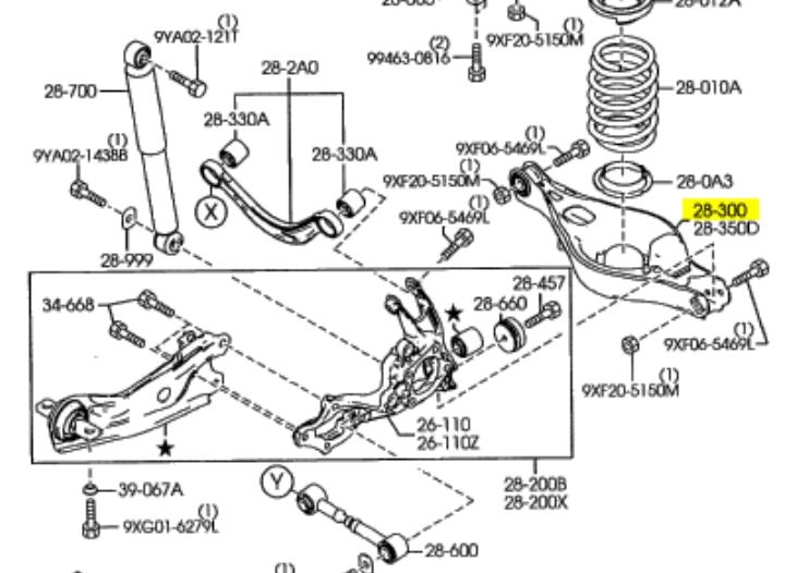 Мазда трибьют задняя подвеска схема