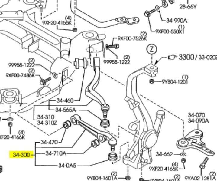 Braço oscilante inferior esquerdo/direito de suspensão dianteira para Mazda 6 