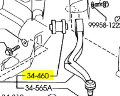 GR1A34460 Mazda bloco silencioso dianteiro do braço oscilante inferior