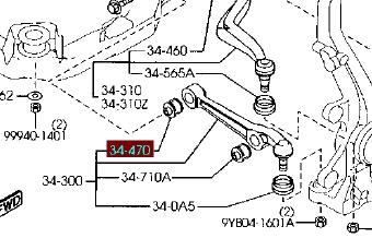 Bloco silencioso dianteiro do braço oscilante inferior Mazda 6 GG