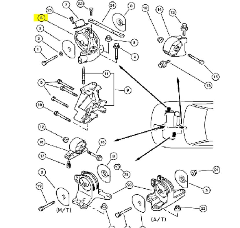 Coxim (suporte) direito de motor KMN101072 Fiat/Alfa/Lancia