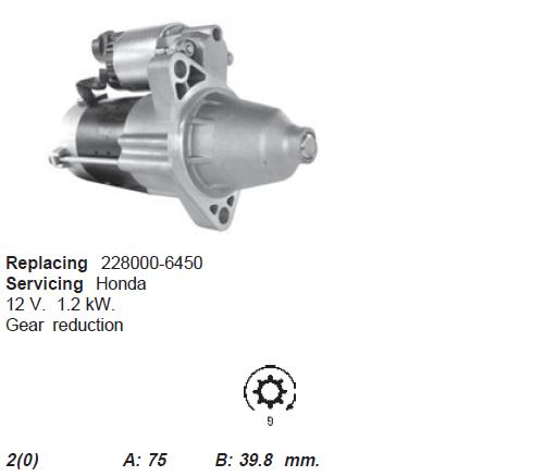 STR8270 Unipoint motor de arranco