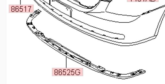 865902G000 Hyundai/Kia Губа переднего бампера