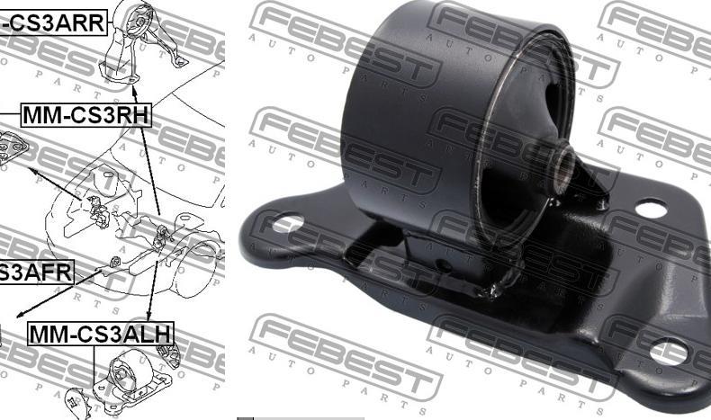 Coxim (suporte) esquerdo de motor MMCS3ALH Febest