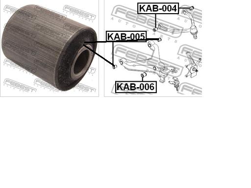 KAB005 Febest bloco silencioso dianteiro do braço oscilante inferior