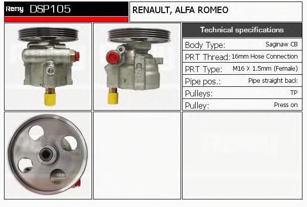 DSP105 Delco Remy bomba da direção hidrâulica assistida