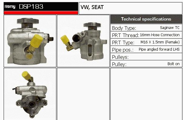 DSP183 Delco Remy bomba da direção hidrâulica assistida