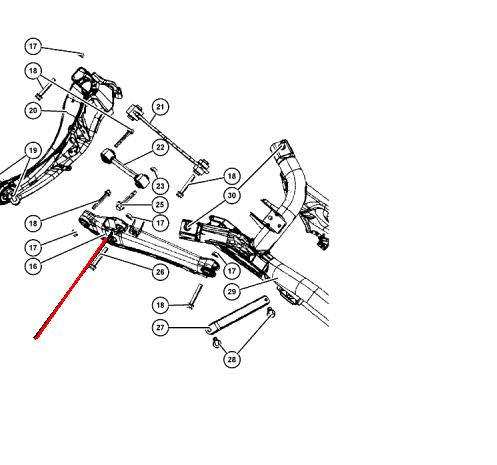 5105272AD Chrysler braço oscilante inferior esquerdo de suspensão traseira/direita