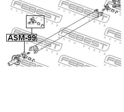 ASM99 Febest cruzeta da junta universal traseira