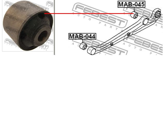 RU-5027 Japan Parts bloco silencioso traseiro de braço oscilante traseiro longitudinal