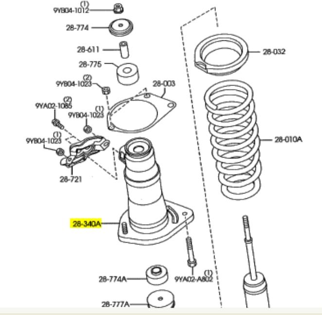 F18928340 MAZDA Caperuza protectora/fuelle, amortiguador trasero F18928340 MAZDA