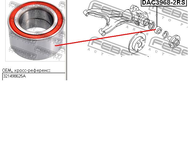 DAC39682RS Febest rolamento de cubo dianteiro/traseiro