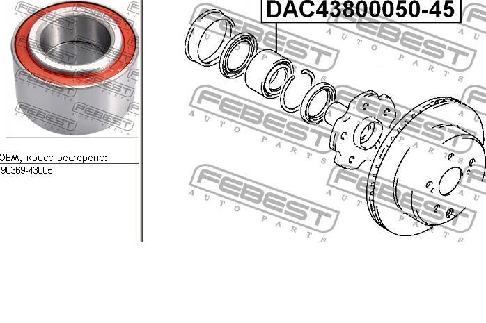 9036943005 Toyota rolamento de cubo traseiro