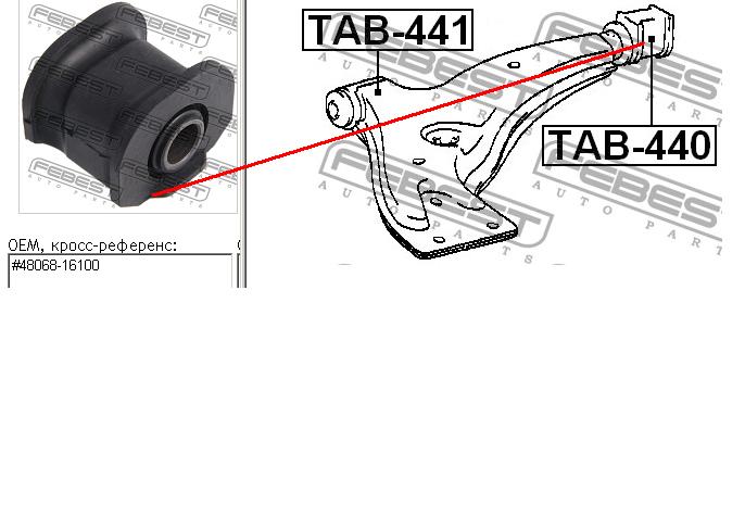 TAB440 Febest Сайлентблок нижнего переднего рычага