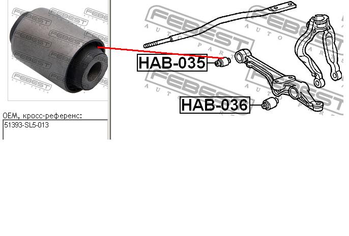 Bloco silencioso dianteiro do braço oscilante inferior para Honda Shuttle (RA1, RA5)