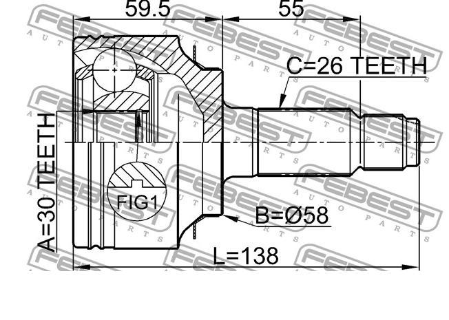 Junta homocinética externa dianteira 44014SWET01 Honda