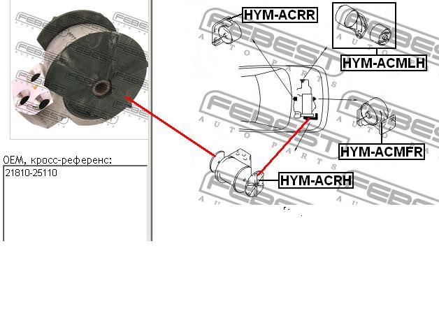 Coxim (suporte) direito de motor para Hyundai Accent 