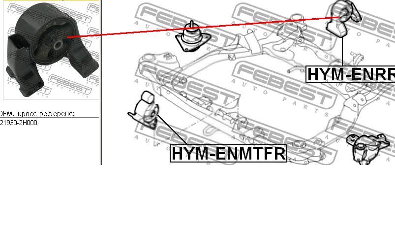 HYMENRR Febest coxim (suporte traseiro de motor)