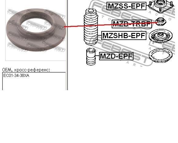 Rolamento de suporte do amortecedor dianteiro MZBTRBF Febest