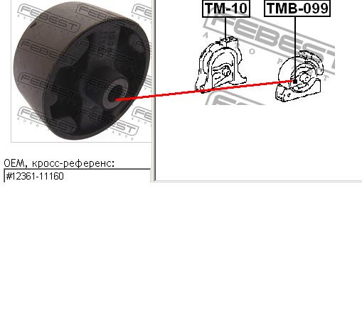 TMB099 Febest coxim (suporte dianteiro de motor)